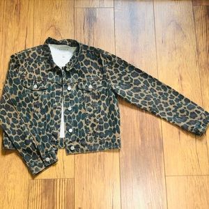 Cheetah Print Jean Jacket